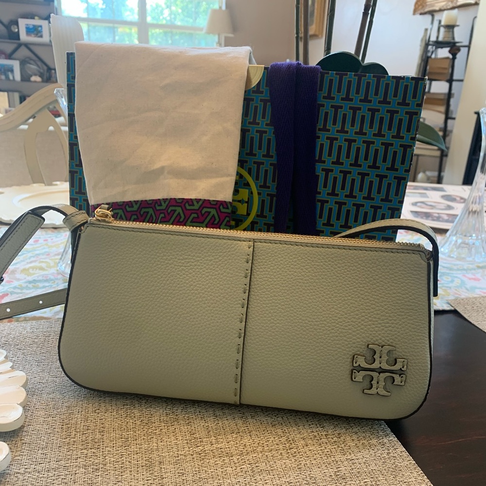 Tory Burch McGraw Wedge in Pine Frost